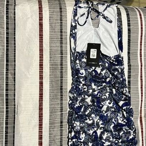 Midi dress for summer from fashion nova scrunch at bottom